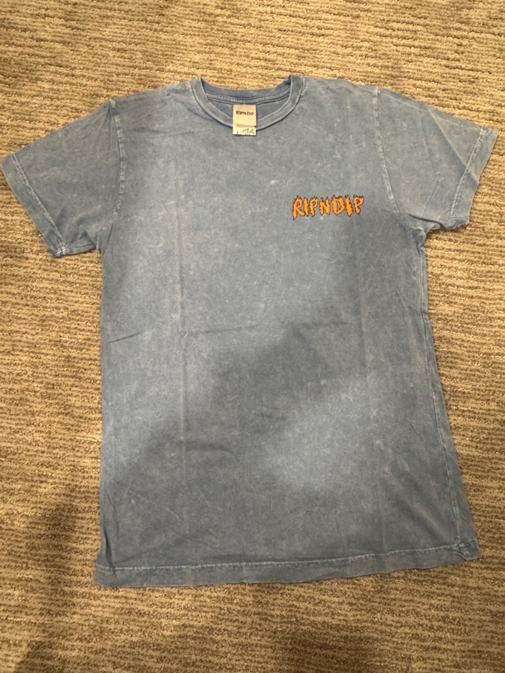 Ripndip Washed Blue Tee with Design on the Back